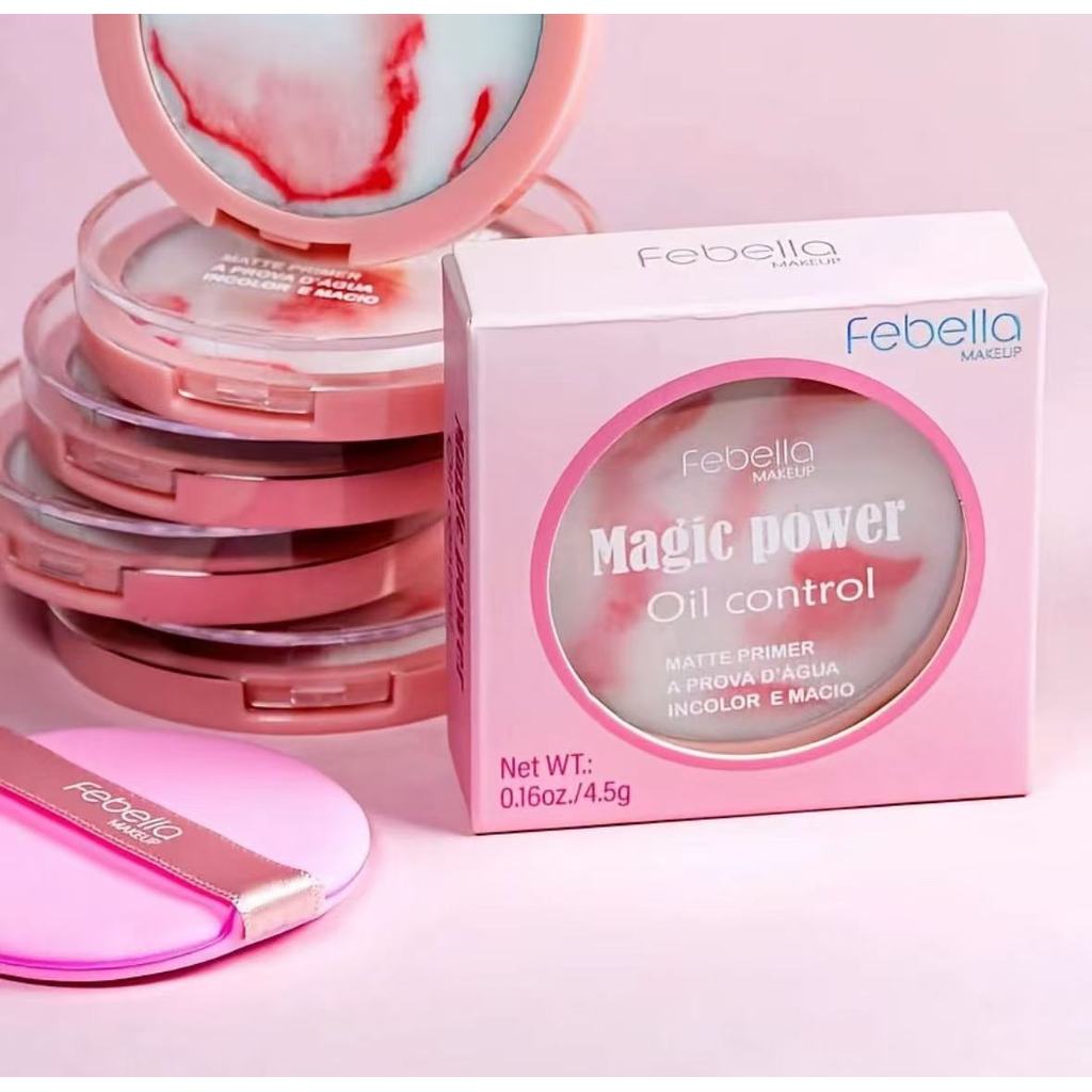 Primer Matte Magic Power Creme para Pó Sem Poros Oil Control À Prova d’Água + Puff