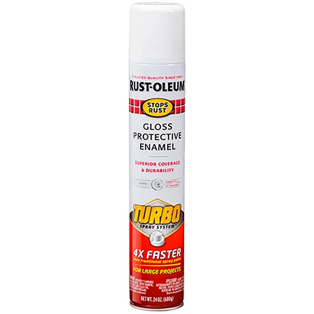 Tinta Esmalte Spray Anti-ferrugem Stops Rust Turbo Branco Brilhante Rust Oleum 680ml