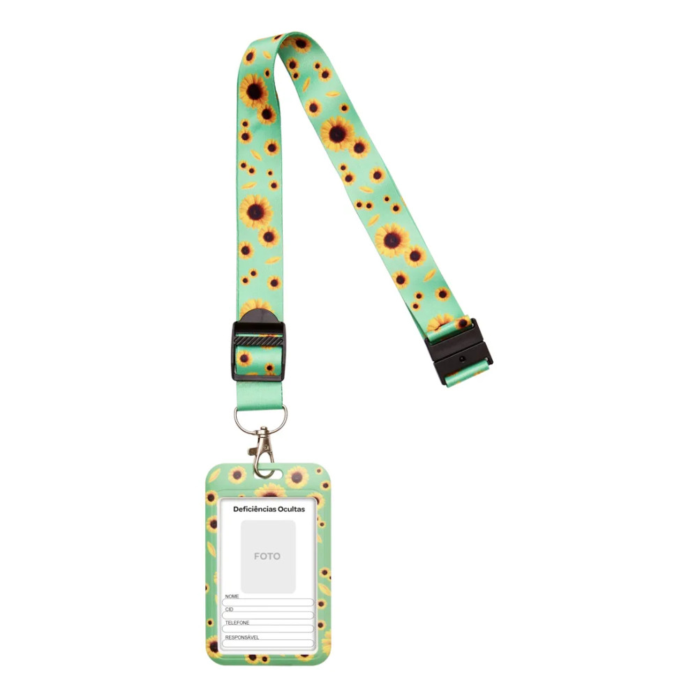 CRACHA DE IDENTIFICAÇÃO DEFICIENCIAS OCULTAS GIRASSOL VERDE - BUBA 21110