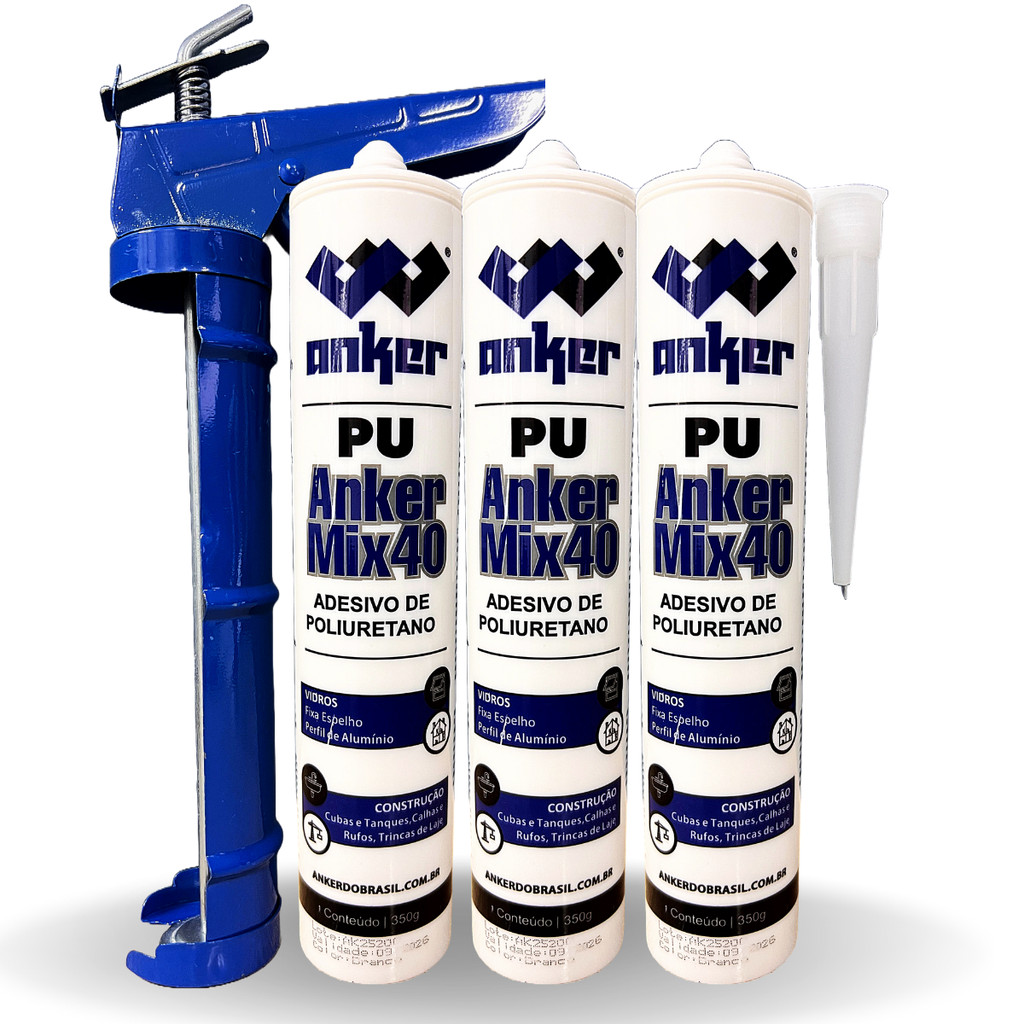 3 Cola Veda Calha e Rufo Branco Anker Do Brasil Com Aplicador