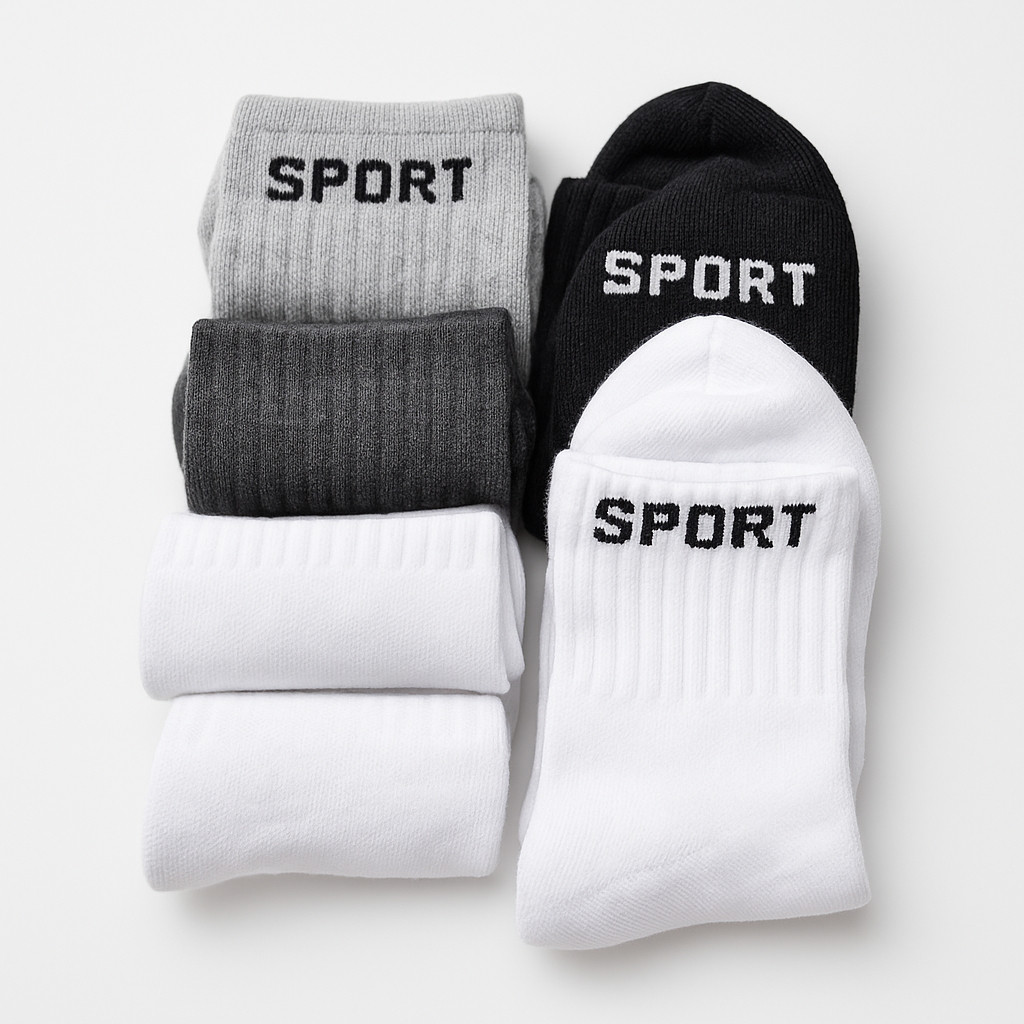 12 Pares de Meias Cano Alto Algodão Unissex 37-44（meia Sport--001）