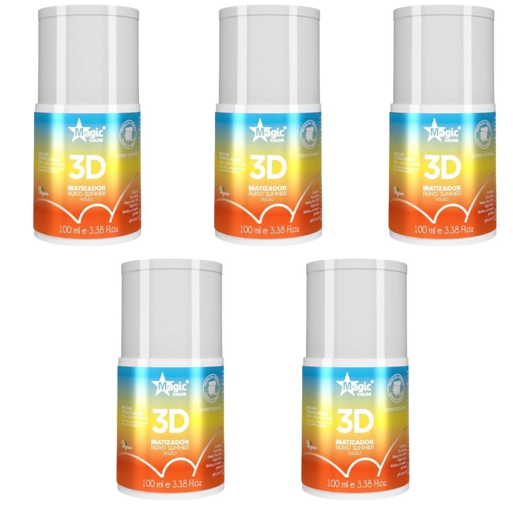 KIT C/5 MATIZADOR MAGIC COLOR RUIVO SUMMER 100ML em Oferta na Shopee