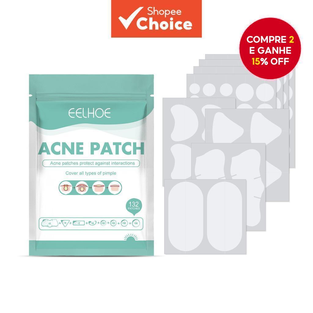 Patches Para Espinhas, Hidrocoloidais Para Acne, Protetores Para Nariz, Bochechas, Queixo E Testa, 132 adesivos em Oferta na Shopee