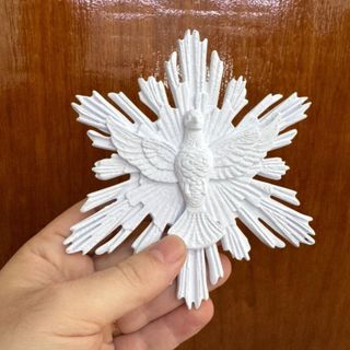 Imagem Divino Espirito Santo Branco Decorativo Porta Parede adorno espiritual decorativa casa oratorio lembrança