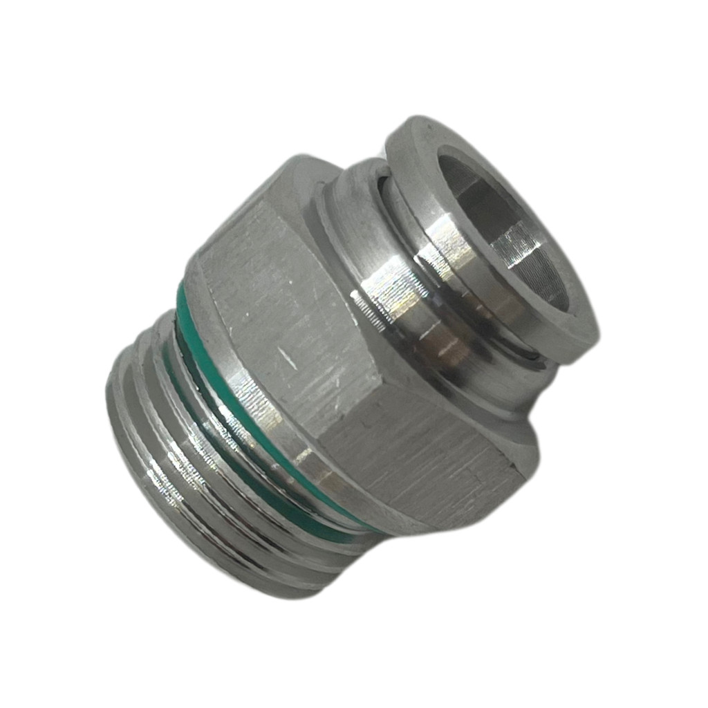 Conector Aço Inox Tubo Pu 8mm Rosca 3/8 Bsp Engate Rápido Reto Pneumático
