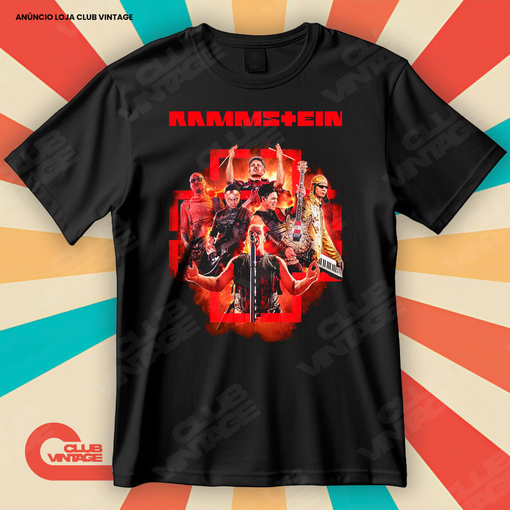Camiseta Banda Rammstein Integrantes Metal Trashmetal Blusa Camisa Rock 100% Algodão