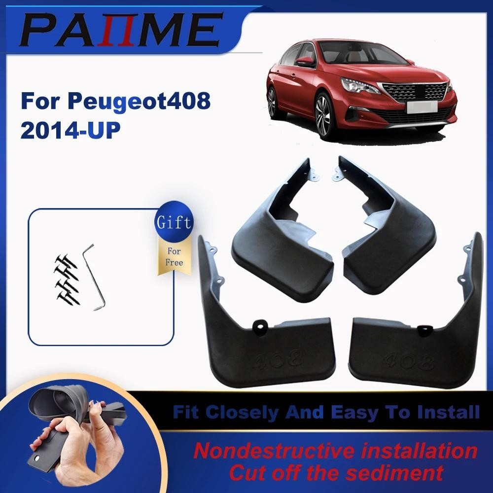 Carro Automotivo MudFlaps Para Peguot 408 2014-2021 4 Pçs/Set Moldado Respingo Guardas Frente Traseira Lama Aleta-Lamas 