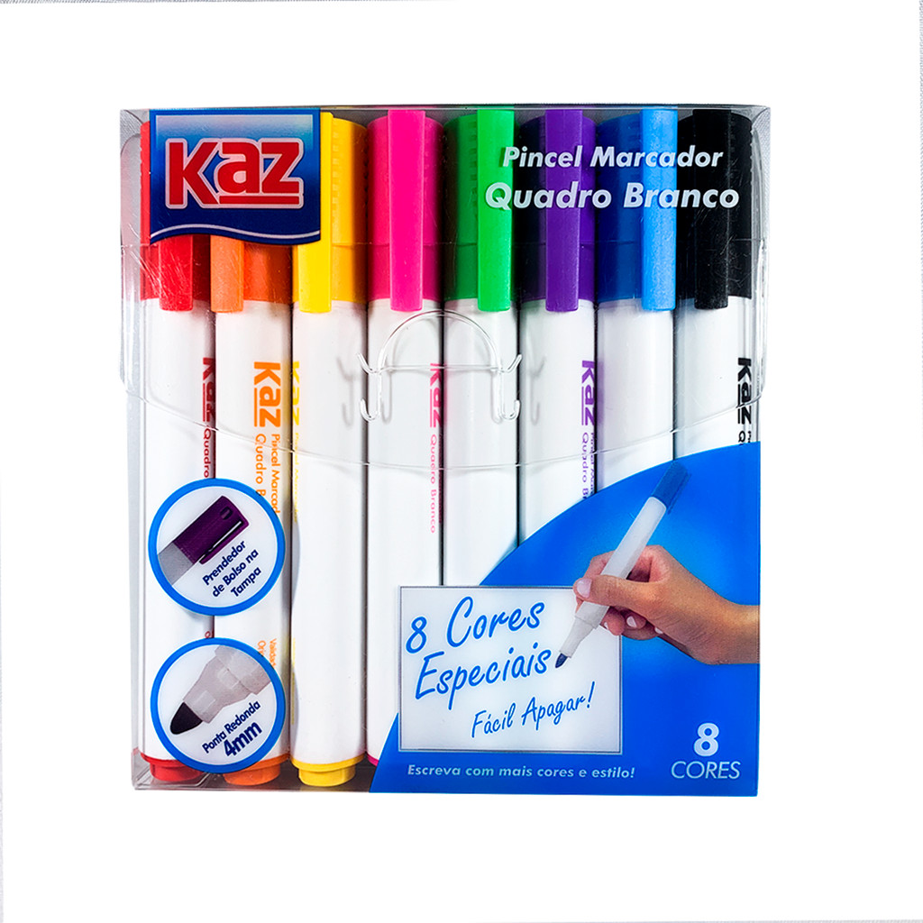 Caneta Pincel Marcador Colorido Para Quadro Branco Kit Com 8 Peças em Oferta na Shopee