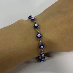 Pulseira de aço inoxidável /margarida/ olhos/linda