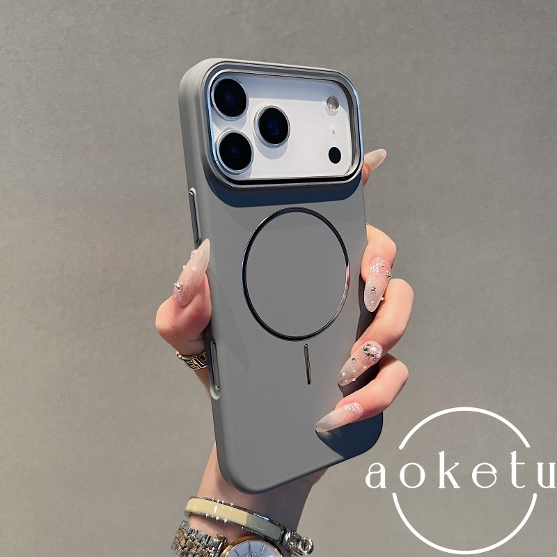 Pele Sentir Fosco Círculo Fino Magnético Branco Preto Adequado Para iPhone 17 Promax Apple 16 Capa De Telefone Simples 1 em Oferta na Shopee