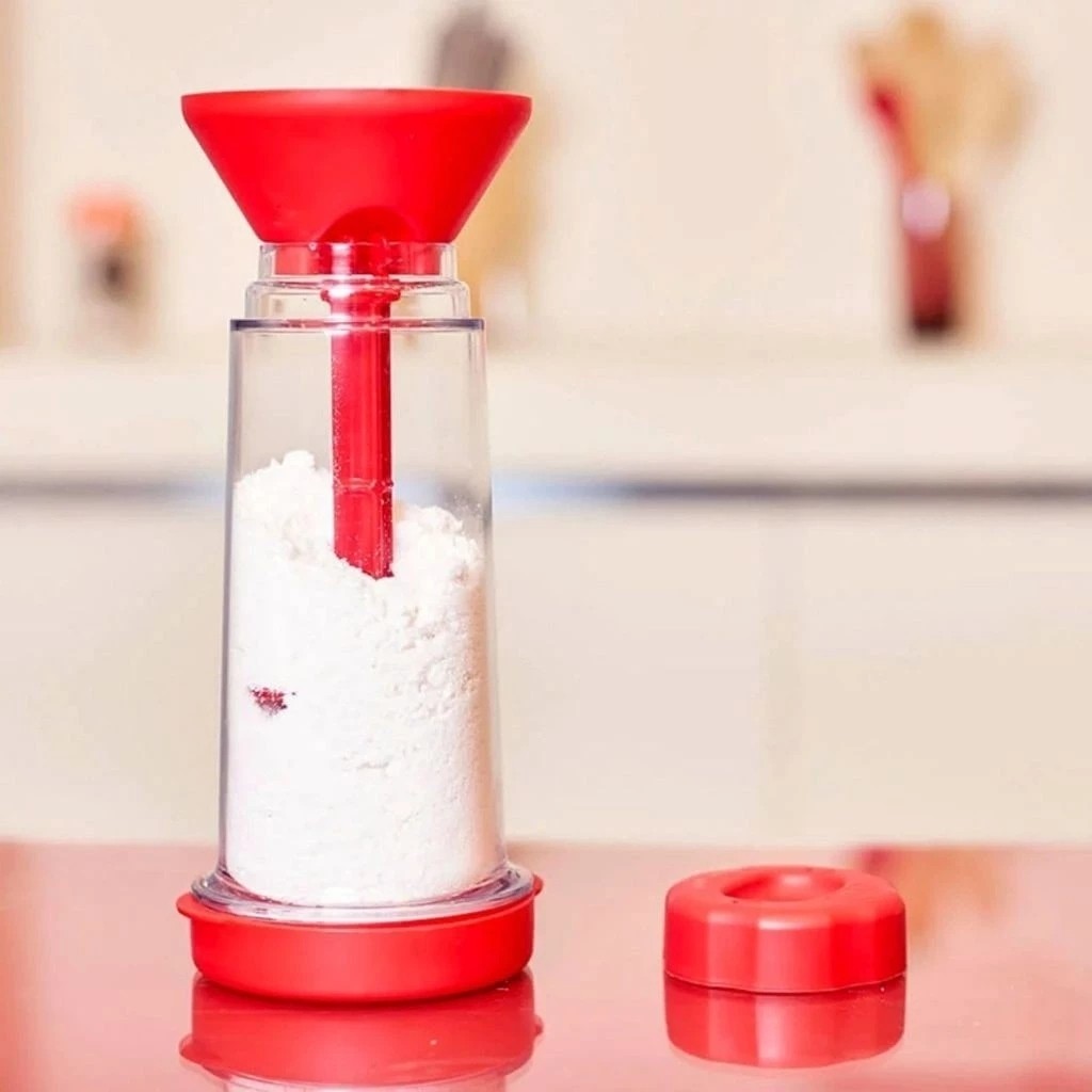 Misturador Rotativo  Portátil Cozinha Copo Dosador Farinha Tapioca Funil Peneira Farelo Pó Filtro