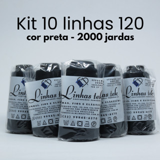Linhas Pretas 120 2 Mil Jardas para Ateliê | Kit com 10 em Oferta na Shopee