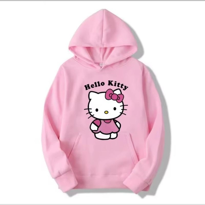 Moletom com Capuz Hello Kitty Desenho Blusa de frio Hello Kitty Moletom Adulto Infantil