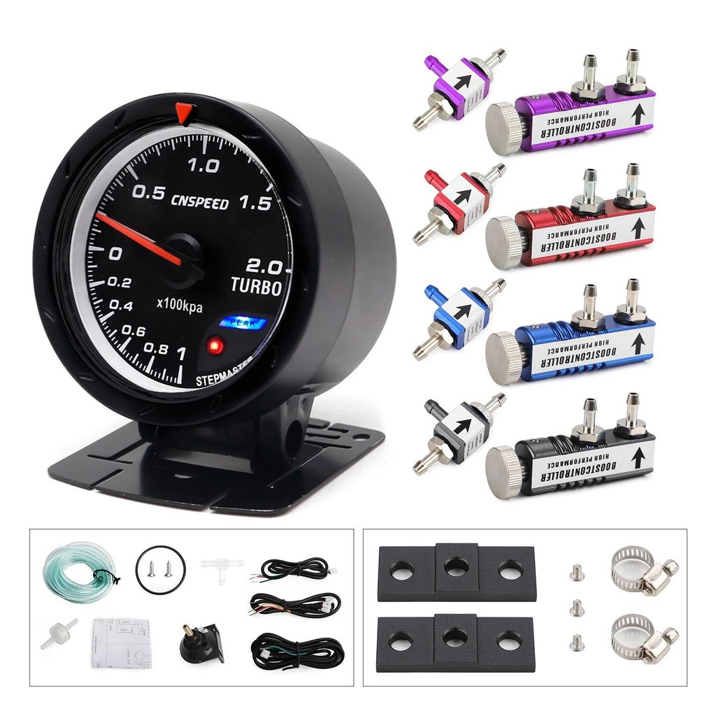 CNSPEED Novo Medidor Turbo Boost De Carro 60MM + Kit Controlador Ajustável 1-30 PSI Na Cabine