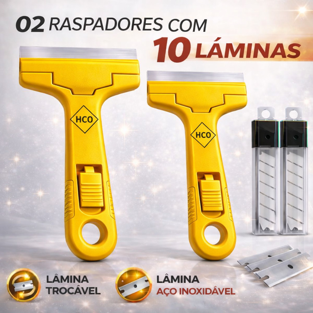 Raspadores Multiuso Para Limpar Box Com 5 ou 10 Lâminas Profissional/Vidro Piso Cerâmica Azulejo