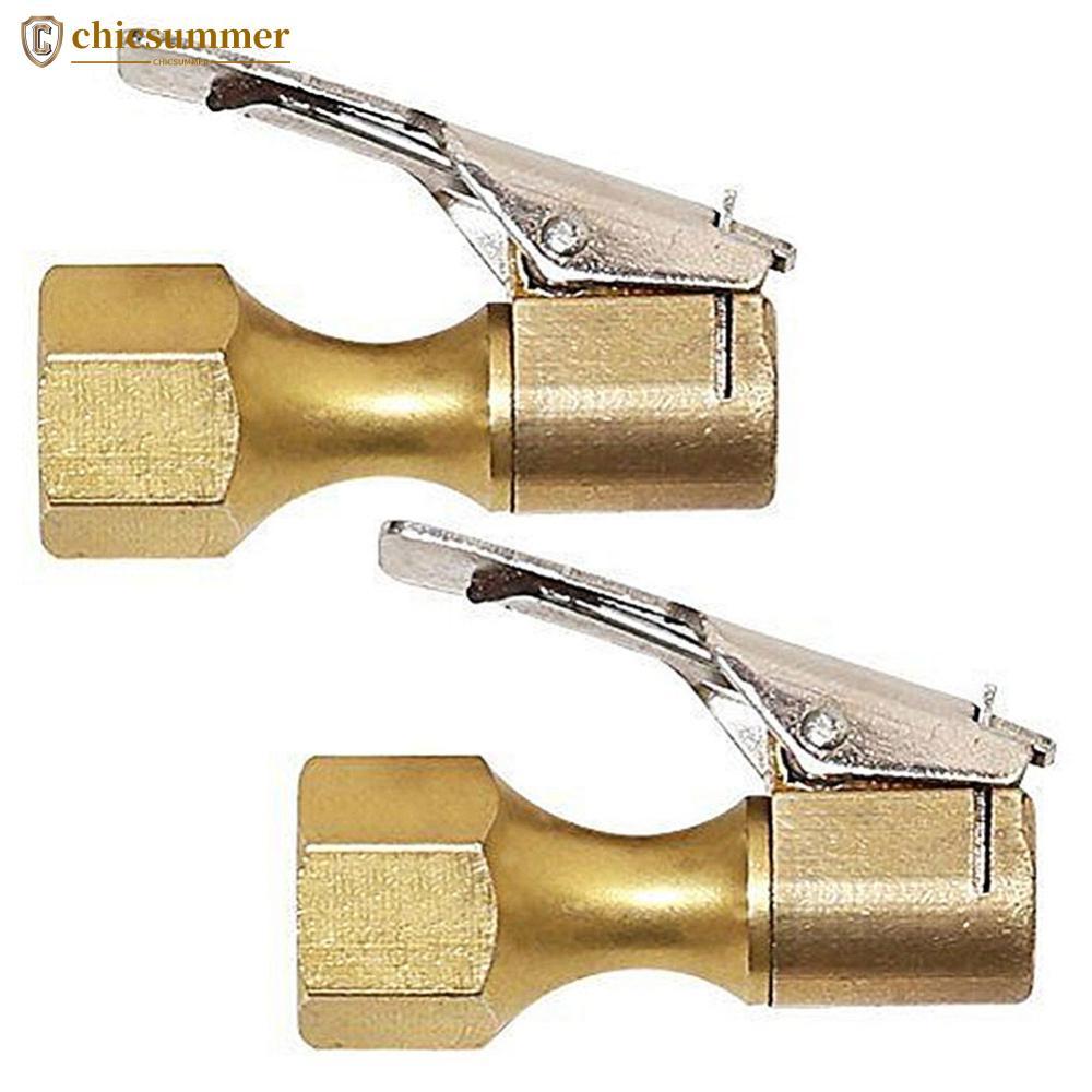 CHICSUMMER 2 Unidades De Inflador De Pneus De Metal , Fluxo Aberto , Mandril De Ar Com Trava Reta Clipe G3M9