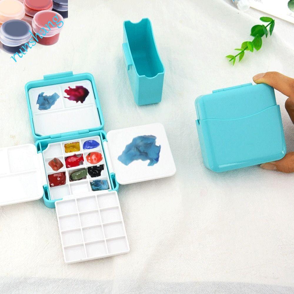 RUNSHANG Mini Caixa De Pintura Portátil , Paleta Em Aquarela Removível Com Design De Subpacote , Vazia