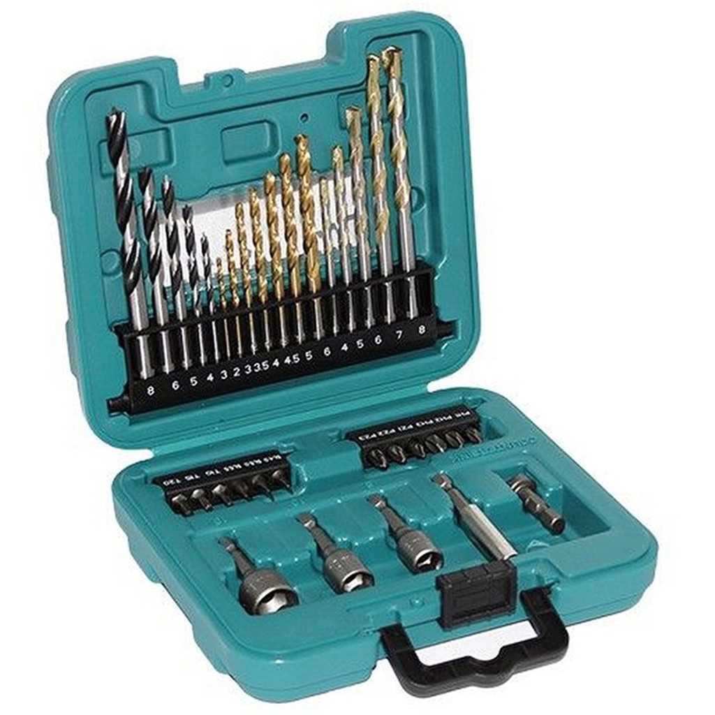 Jogo de Brocas, Bits e Escareador Com 34 Peças e Maleta Makita B-68498