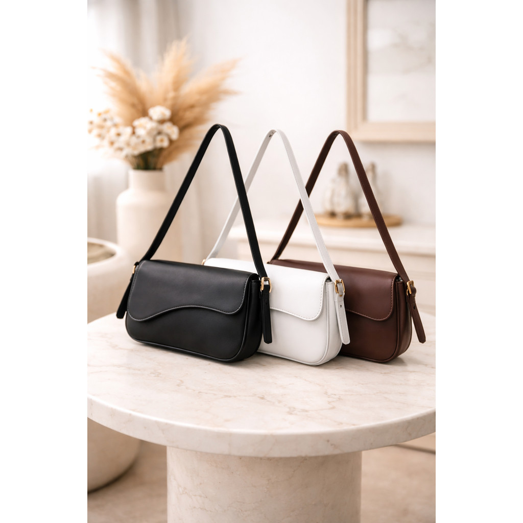 Kit 3 Bolsas Baguete Feminina de Ombro Elegante Alça Regulavel