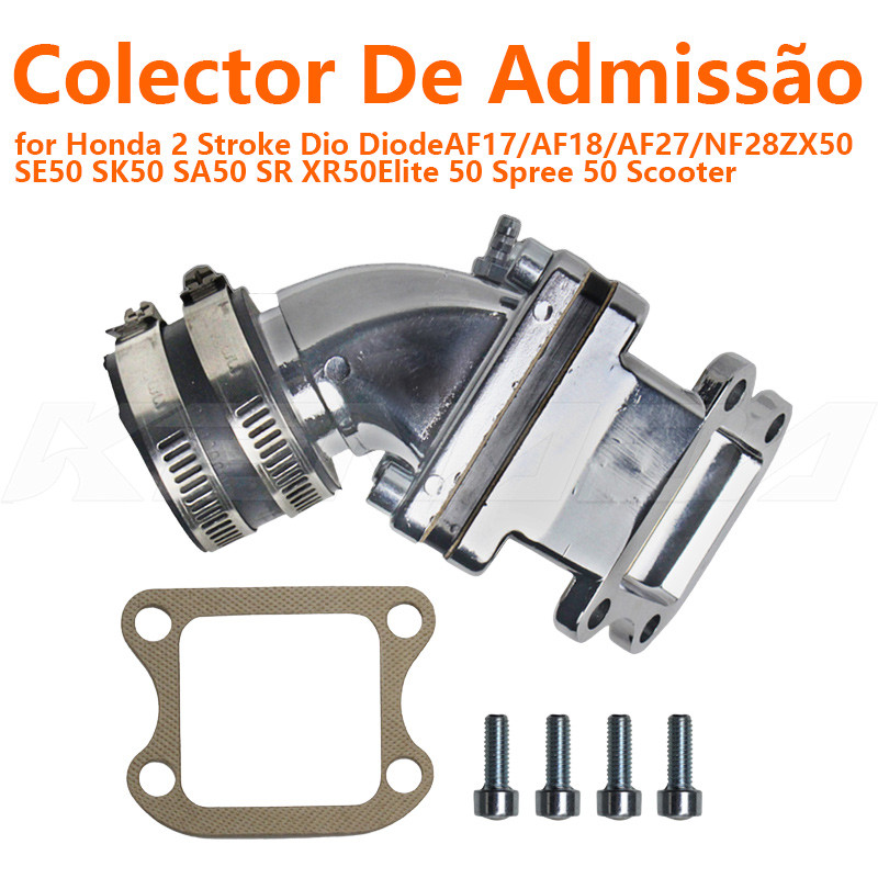 Tubo De Admissão Do Coletor De Entrada + Interface De Carburador De 35 Mm Para Dio 17/18/27/28 50cc 90cc 2T Scooter TWH