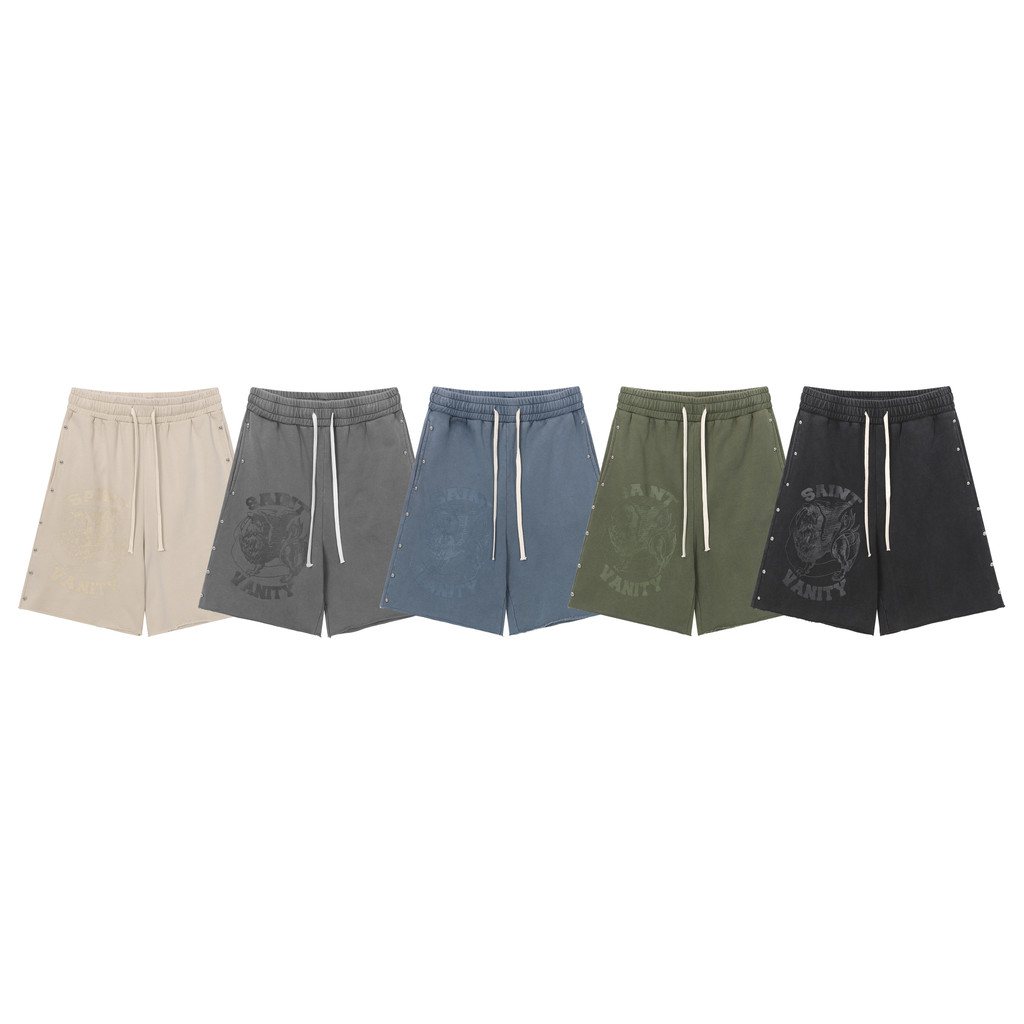 SAINT VANITY Calças Beleza Na Moda Para Serviços Pesados , Laváveis E Antigas , Shorts Casuais Retrô