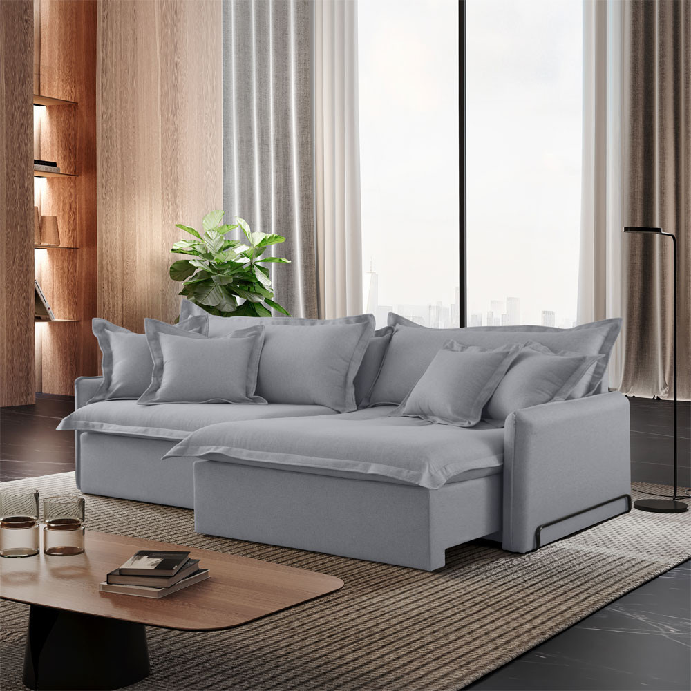 Sofá Cama Leona Retrátil e Reclinável 270 cm Braço 15 cm Meu Sofá Online