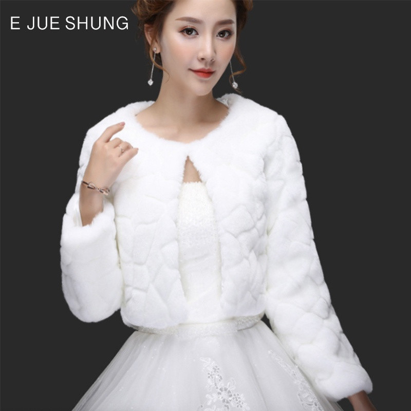 Jaqueta Bolero Feminina de Pele Sintética para o Natal com Mangas Curtas para Vestido de Festa de Casamento Branco Tama