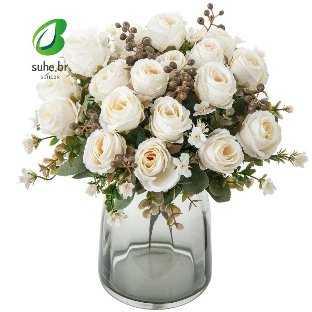 Rosa De Seda SFBSF , Flor De Simulação DIY De Bola Bordada Artificial De Design De Pacote De Toque Real