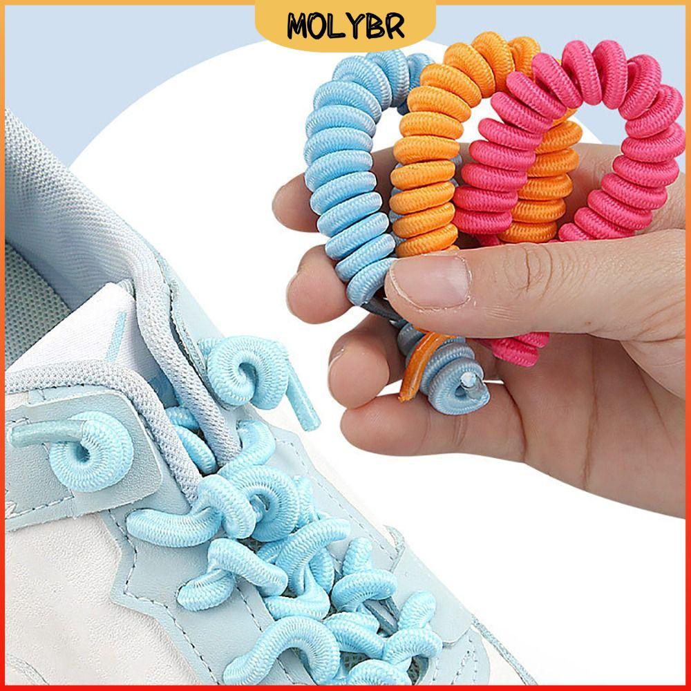 MOLYBR Cadarços Sem Gravata , Elásticos Cacheados De Mola , Substituição Anti-Queda Criativo Treinador De