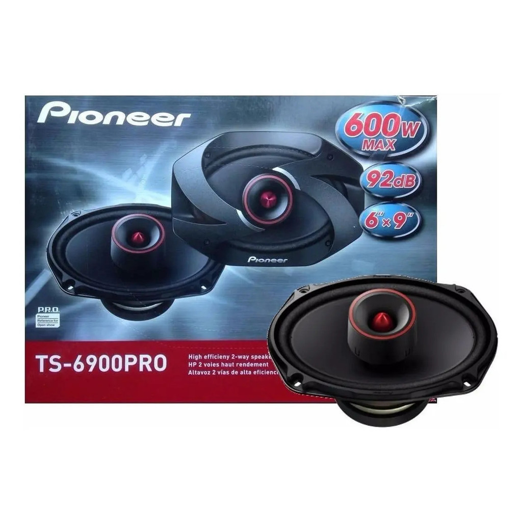 Par Alto Falante Pioneer Ts-6900pro 6x9 2 Vias 600w 4 Ohms Cor Preto