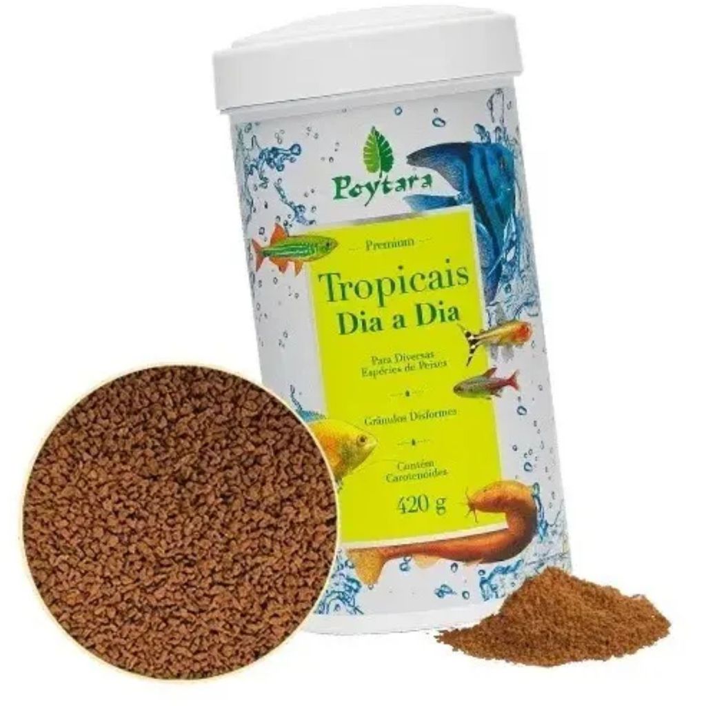 Ração Poytara Tropicais Dia a Dia 420g Peixes Aquário