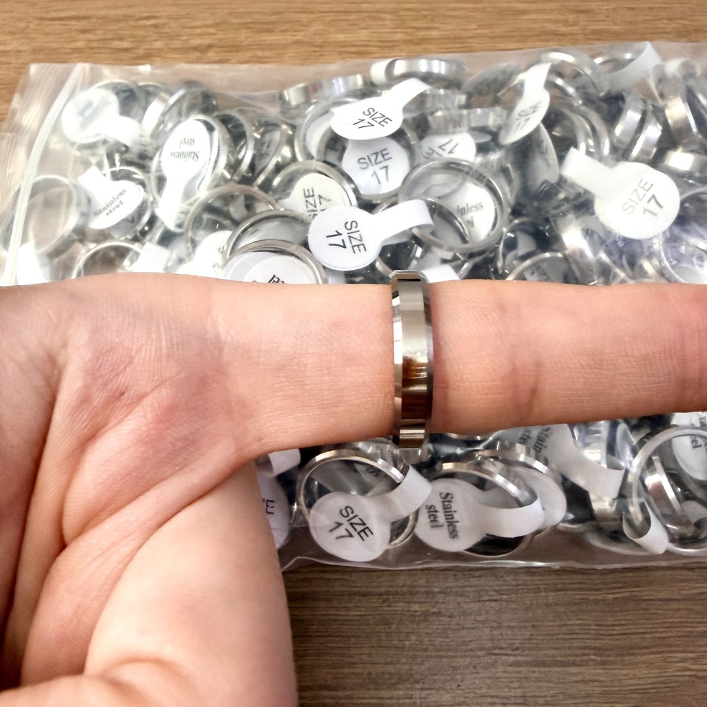 Tamanho Único 100 peças, Alianças 4mm Liso Chanfrado, Prateado/Dourado Aço Inox