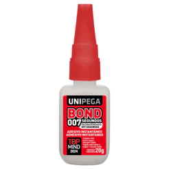 Caixa com 10 Colas Instantanea Bond 007 Frasco 20G Unipega