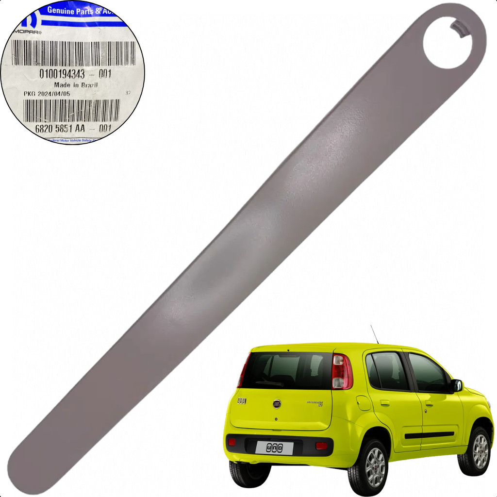 Moldura Acabamento Puxador Porta Traseira Direita Fiat Uno Vivace Economy Cinza Original 100194343