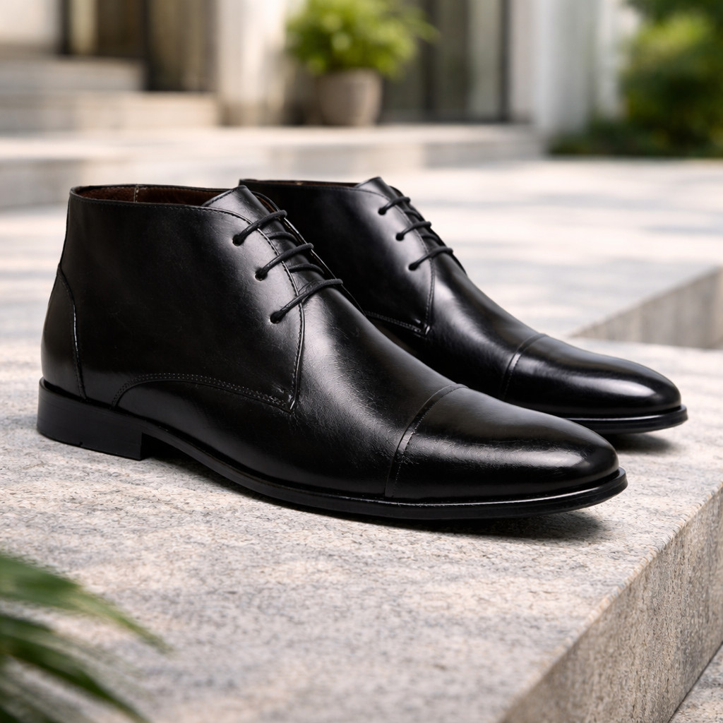 Bota Social Masculina 100% Couro Cano Baixo Botina Confortável