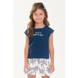 Conjunto Infantil Menina Detalhe em Nó Elian Azul em Oferta na Shopee