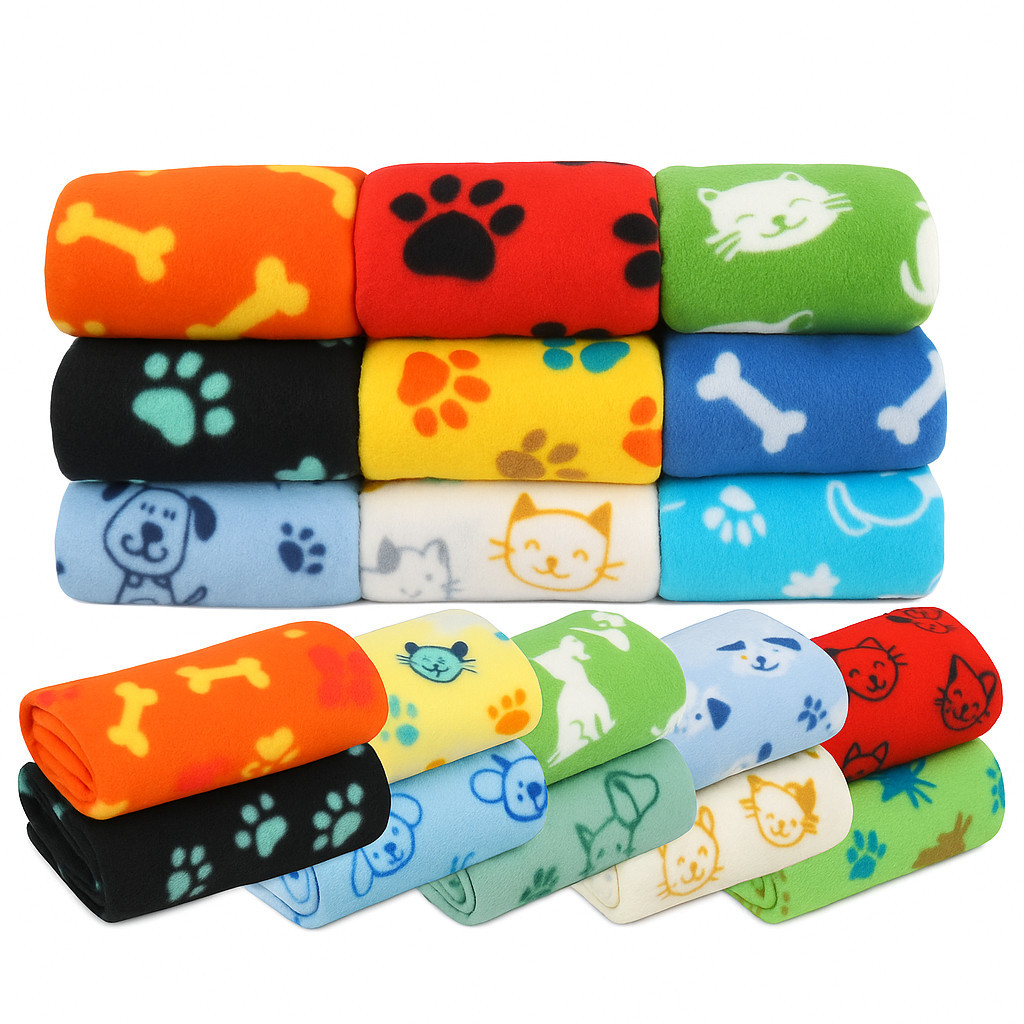 Kit 3 Mantas Mantinha Pet Cobertor Coberta Soft Estampado/Macia/Quente/Antiácaro/Cachorro/Gato