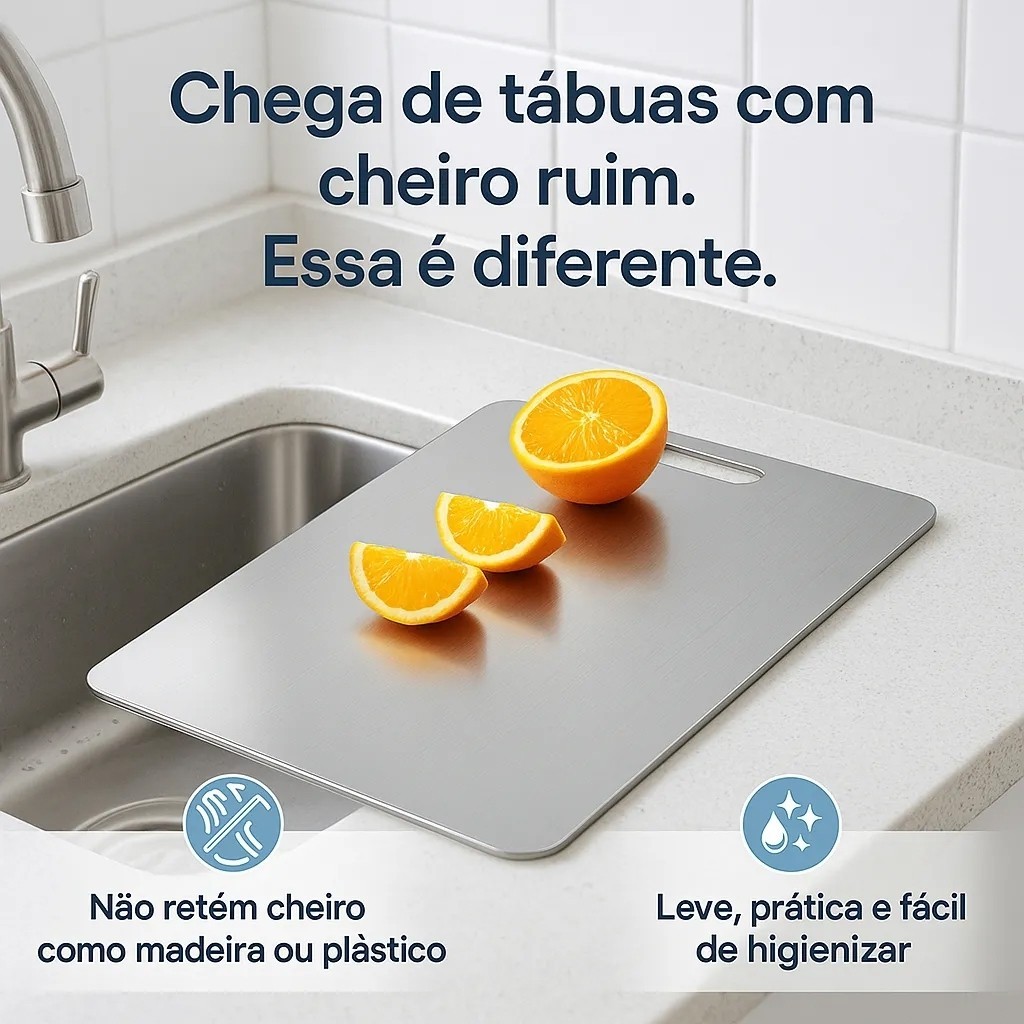 Tábua De Corte 316 Aço Inoxidável Antibacteriana À Prova De Mofo 30*46 cm tábua de cozinha Para Cozinha Taboa Carne — imagem 2 de 2