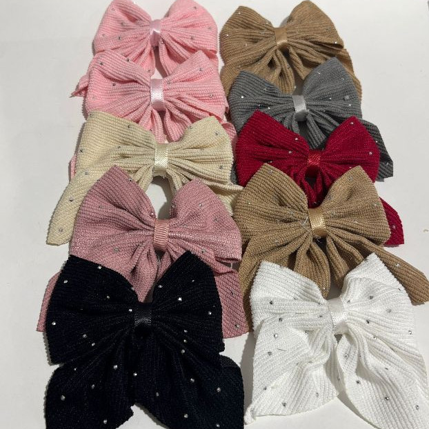 Kit 10/20/30/40 Peças presilha Laço para Cabelo bico de pato Muito linda /7cm em Oferta na Shopee
