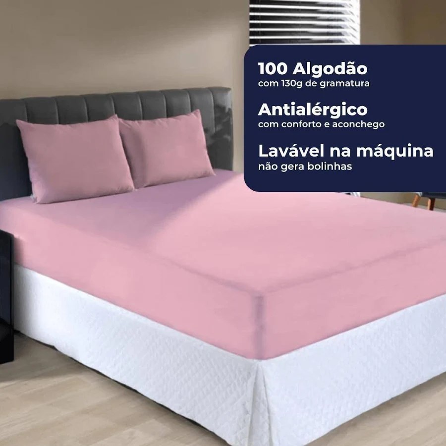 Jogo de Cama Solteiro，Casal ，Queen，King，2，3 Pçs Malha 100% Algodão Fine - Edromania Fine em Oferta na Shopee