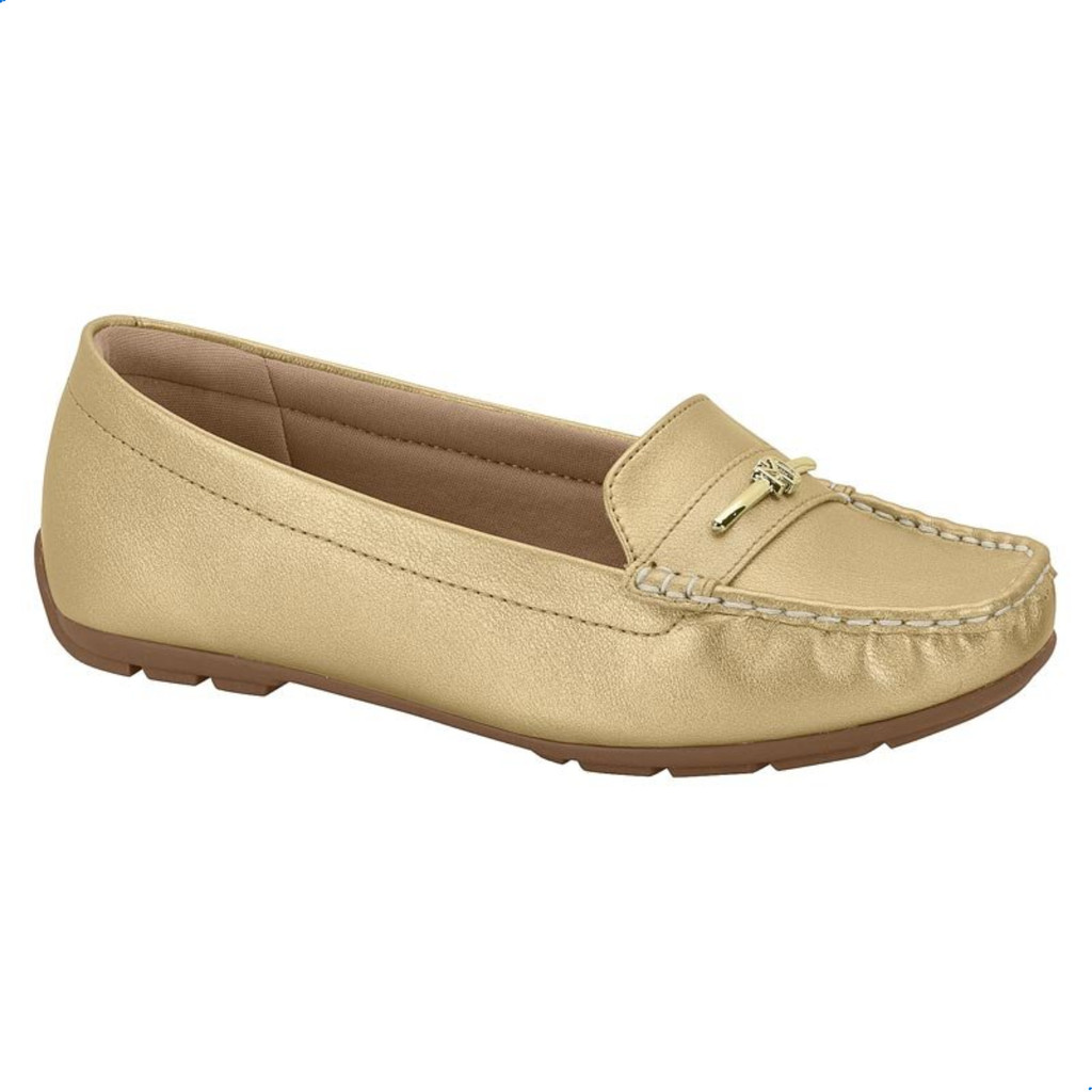 Sapato Modare Feminino Mocassim Ultraconforto Metalizado