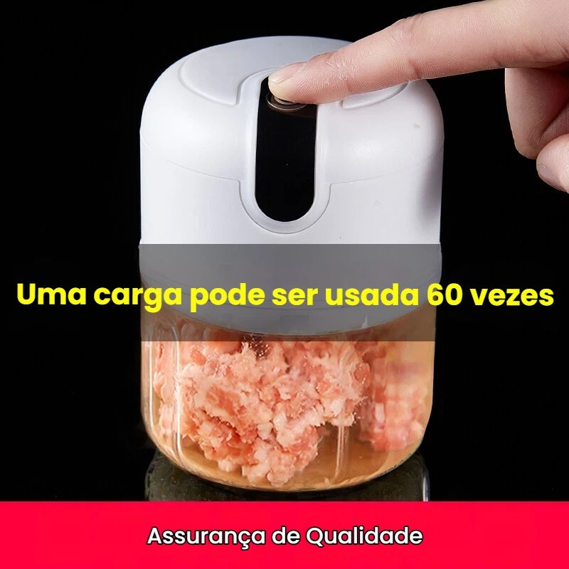 Mini Processador Triturador Elétrico Sem Fio 250ML para Alimentos Legumes Alho e Gengibre