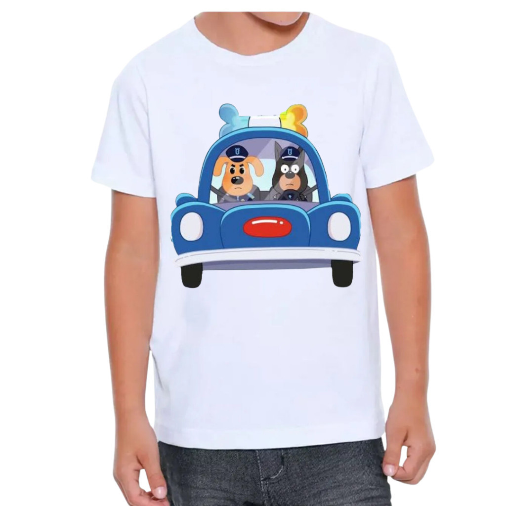 Camiseta Infantil Diversas Estampas Detetive Labrador Camisa 100% Algodão