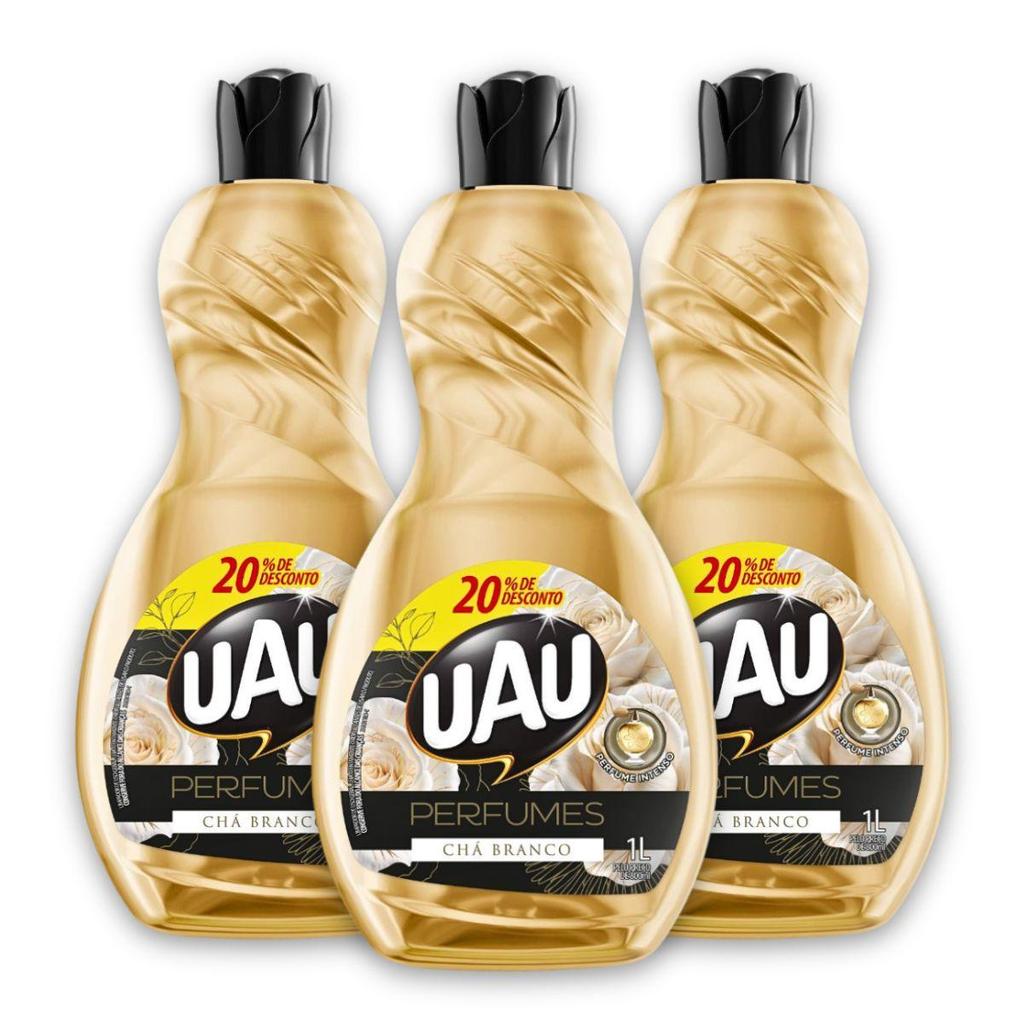 Kit 3un Limpador 1L UAU Perfume Chá Branco Promo em Oferta na Shopee