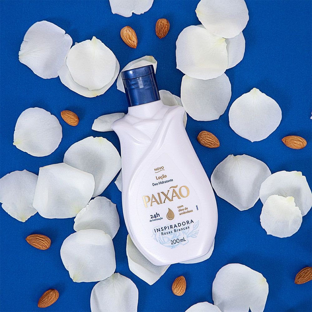 Detalhes do Hidratante Paixão Inspiradora com Óleo de Amêndoas ação desodorante 200ml