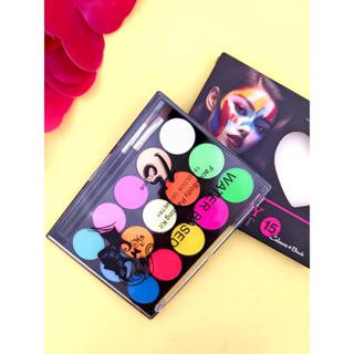 Pintura Facial E Corporal À Base De Água De 15 Cores Paleta para Canaval T-722-15 em Oferta na Shopee