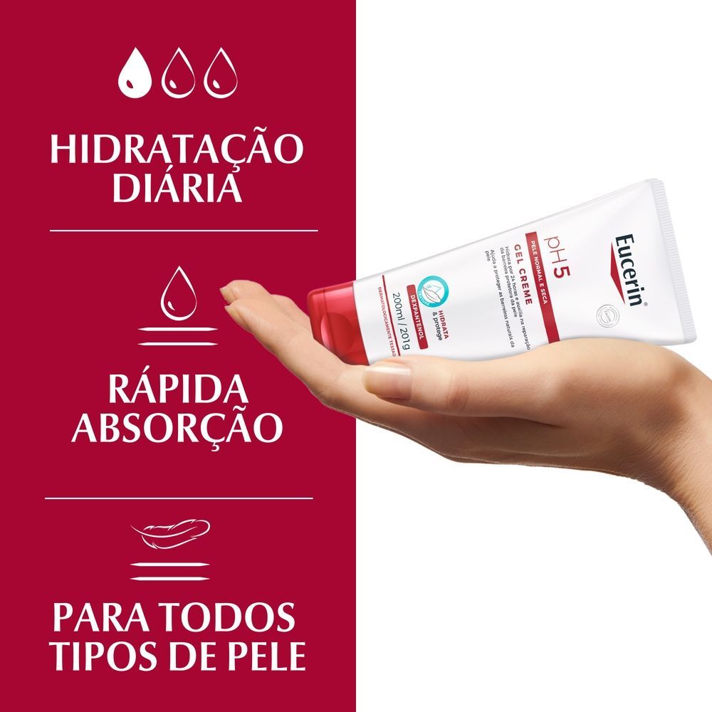 Detalhes do Eucerin pH5 Gel Creme Hidratante Pele Normal a Seca 200ml