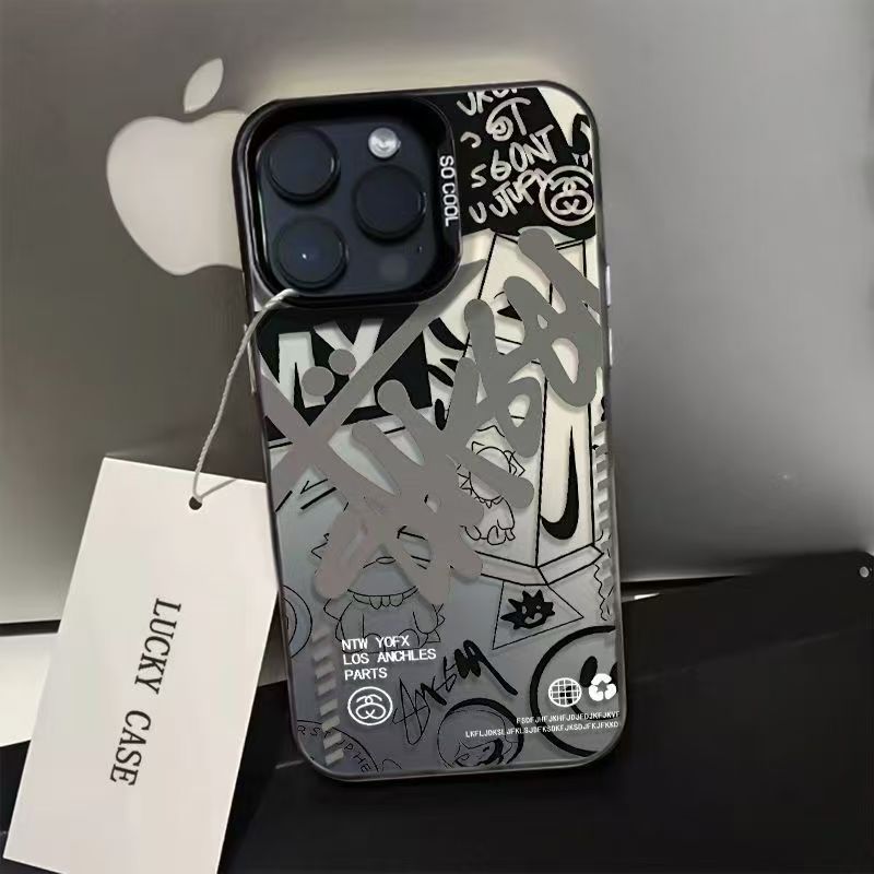 Capinha Capa de Anti queda fosco Padrões de grafite Aplica-se a IPhone XR 11 12 13 14 15 16 PRO MAX 14 15 16 PLUS em Oferta na Shopee