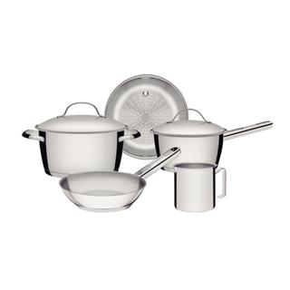 Jogo de Panelas Tramontina Allegra em Aço Inox com Fundo Tri em Oferta na Shopee