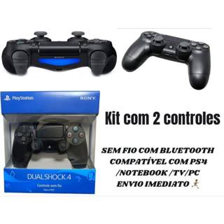 Kit com 2 controles ps4 sem fio linha premium compativel com PS4/NOTEBOOK/ TV E PC ENVIO IMEDIATO em Oferta na Shopee